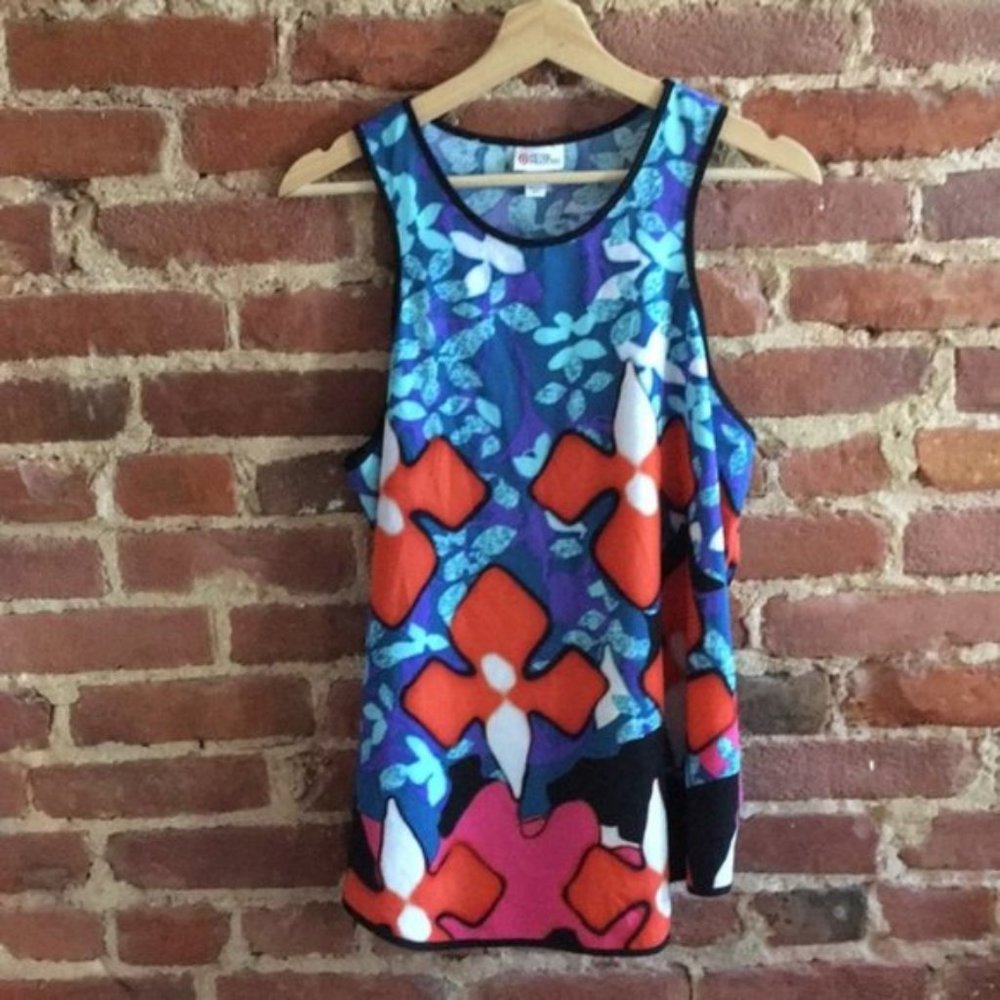 Peter Pilotto for Target Abstract Sleeveless Blouse Size Medium Art to Wear